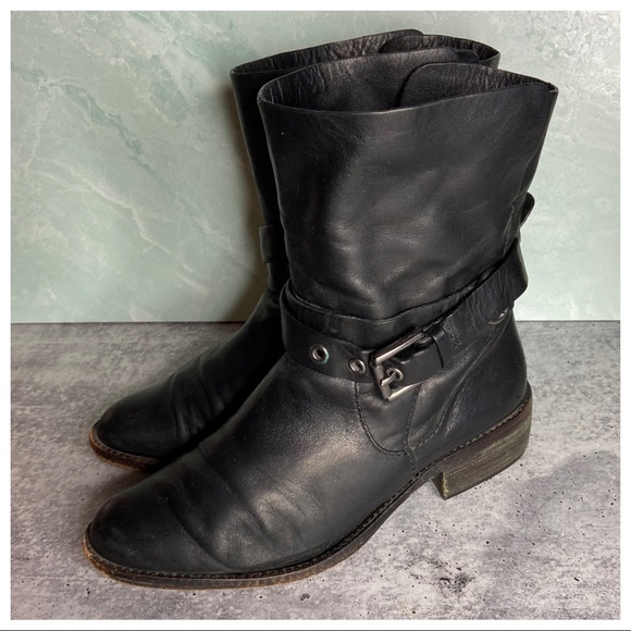 Coach Black Leather Jesika Booties With Buckle & Strap - Picture 2 of 9